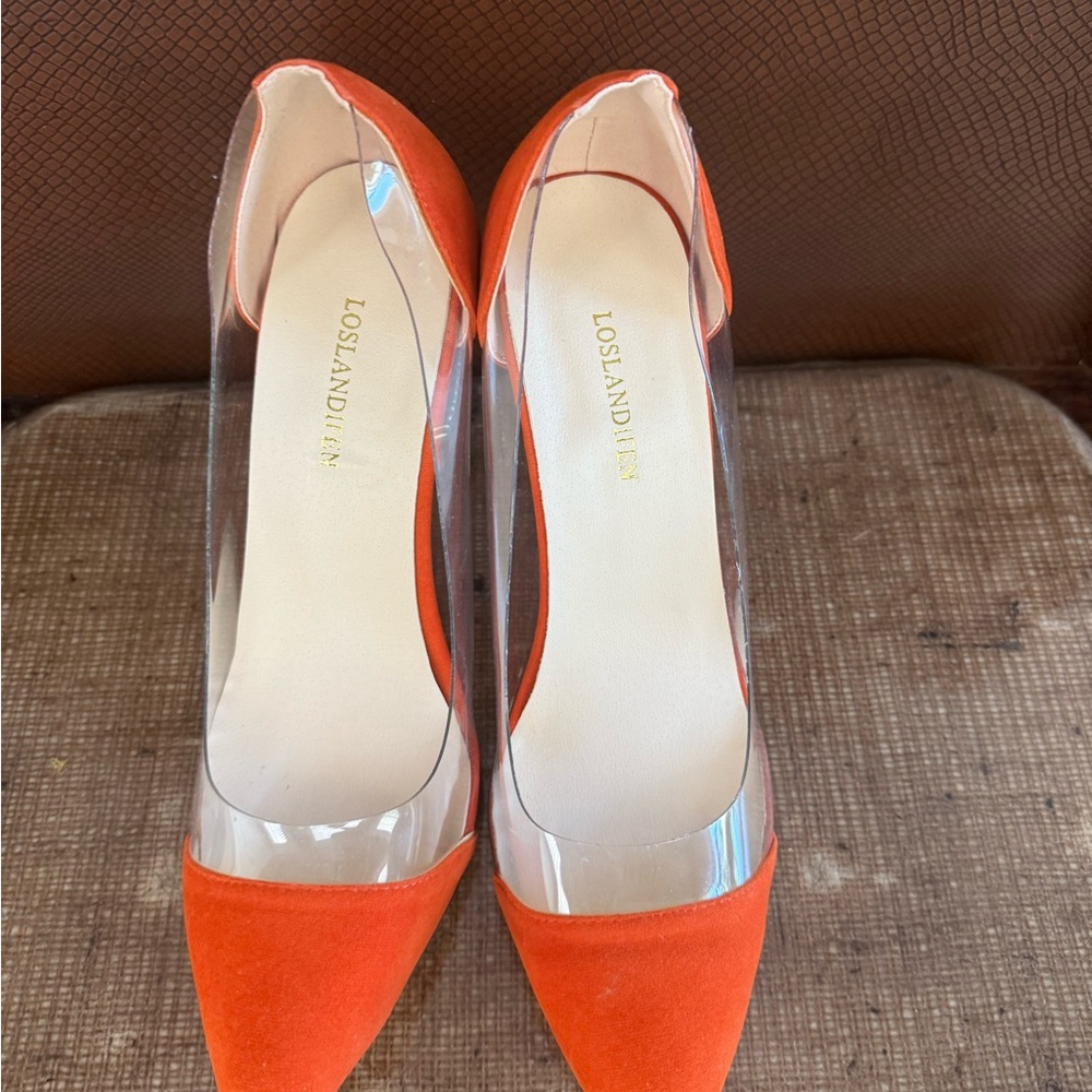 Loslandifen Women's Bold Orange Heels